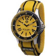 Animal Squall Men's Quartz Watch With Yellow Dial Analogue Display And Yellow Fabric And Canvas Strap Ww2wa005-009-O/S