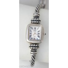 Anne Klein Swiss Woman's 12-7641 Cable Watch Mother Of Pearl Silver Tone