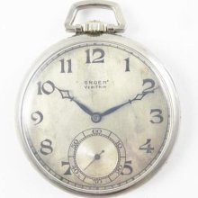 Antique Early 20th Century Open Face Gruen Verithin Pocket Watch