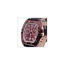 Aqua Master Tonneau 0.50 ct Diamond Mens Brown Watch