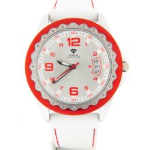 Aqua Master W334 Silver Steel Case Diamond White Silicone Men's Watch