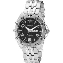 Armitron Mens Black Dial Stainless Steel Watch