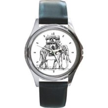 Asian Elephant Caravan Art Unisex Round Wrist Watch