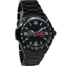 Atlanta Brave wrist watch : Atlanta Braves Stainless Steel Warrior Watch - Black