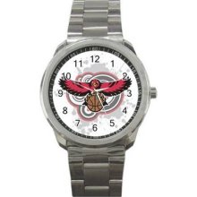 Atlanta Hawks Unisex Silver-Tone Sports Metal Watch 08