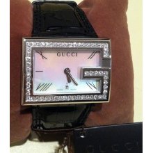 Authentic Gucci Ya100312 White Mop Dial Factory 57 Pcs.diamond Watch $4795