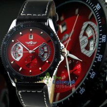 Automatic Mechanical Leather Hollow Men Luxury Watches 2 Colors With Box 803