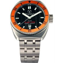 Avio Milano Men's Stainless Steel Orange Unidirectional Bezel Black