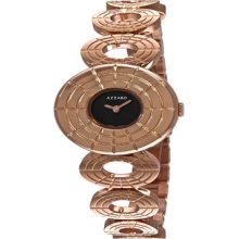 Azzaro Watches Women's Sparkling Black Dial Rose Gold Tone Stainless S