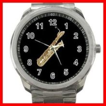 Baritone Sax Saxophone Music Silvertone Sports Metal Watch 232