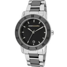 BCBG Watches Women's Boyfriend Black Dial Stainless Steel & Black Cera