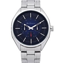 Ben Sherman Men's Quartz Watch With Blue Dial Analogue Display And Silver Stainless Steel Bracelet Bs025