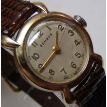 Benrus Ladies Swiss 14K Gold Watch w/ New Lizard Strap