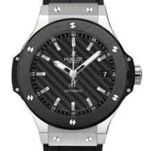 Big Bang Automatic Steel 38 (SS / Black / Rubber-Alligator Strap)