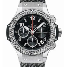 Big Bang Steel Diamonds (SS-Diamonds / Black / Rubber Strap)