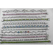 Big Lot 12 Real 925 Solid Sterling Silver .925 Tennis Bracelets Not Scrap 182 Gr