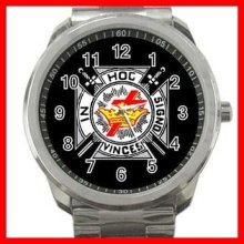 Black Knights Templar Masonic Silvertone Sports Metal Watch 158