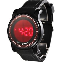 Black Men's Touch Screen Style Silicone Digital LED Wrist Watch