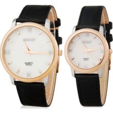 Black Moment 8005 Casual Round Dial Analog Quartz Couple Watches For Lovers