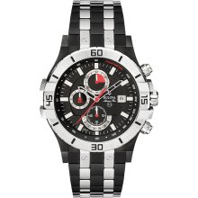 Black Silver 43mm Stainless Steel Chronograph Watch