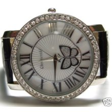 Black Strap Womens Designer Fashion Pearl Watch Bus2