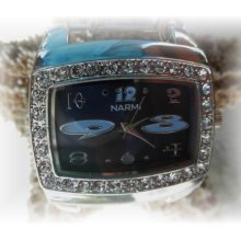 Blue And Silver Solid Bar Watch Face