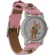 Boofle Bear Ladies Watch Pink Leatherette Strap Bf2005