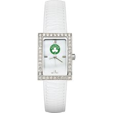 Boston Celtics Ladies Allure Watch White Leather Strap