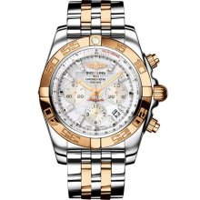 Breitling Chronomat 44 Mother of Pearl Diamond Two-Tone Mens Watch CB011012-A698TT