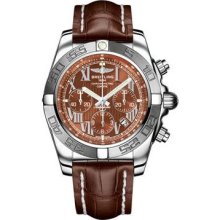 Breitling Chronomat B01 Stainless Steel Satin Bezel AB011011/Q566-croco-brown-tang