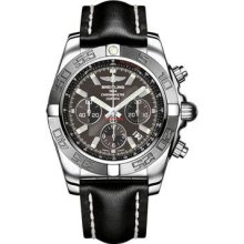 Breitling Chronomat B01 Stainless Steel Satin Bezel AB011011/M524-leather-black-deployant