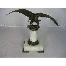 Bronze and Alabaster Eagle Pocket Watch Holder