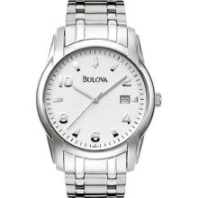 Bulova 96b014 Mens Dress Collection S.steel Silver Quartz Analog Watch