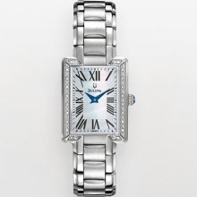 Bulova Fairlawn Stainless Steel Diamond Accent And Mother-Of-Pearl