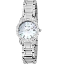 Bulova Ladie's Diamonds Silvertone Watch 98r105