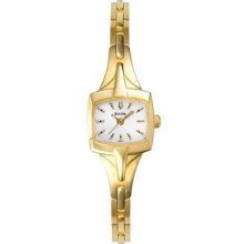 Bulova Ladies Gold Tone Silver Dial Square 97v17 Watch