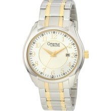 Bulova Men's Two-tone Silver W/ Gold Accents Classic Dress Watch W/ Date 45b114