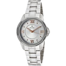 Bulova Watches Women's Silver Dial Stainless Steel Stainless Steel Si