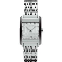 Burberry Bu1583 Women's Silver Tone Stainless Steel Diamond Inset Watch