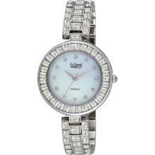 Burgi Women's Mother Of Pearl Diamond Bracelet Watch