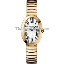 Cartier Baignoire Rose Gold Ladies Watch Silver Face W8000005