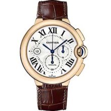 Cartier Ballon Bleu 18k Rose Gold Automatic Chronograph Mens Watch W6920009