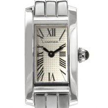 Cartier LU Tank Americaine 18K White Gold Ladies Watch 9/10 Condition