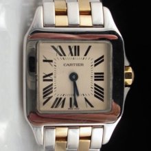 Cartier Santos Demoiselle Small Steel 18k Gold Two Tone Ladies Watch W25066z6