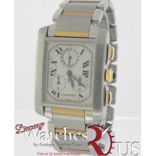 Cartier Tank Francaise Chronoflex 2303 / W51001q3 Stainless Steel & 18k Yellow