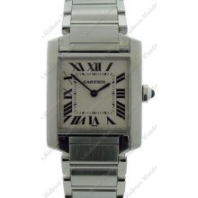 Cartier Tank Francaise Midsize 2301 Stainless Steel Off White Dial Quartz Watch