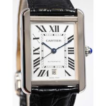 Cartier Tank Solo XL Automatic White Dial Stainless Steel Mens Watch W5200027