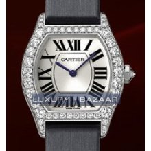 Cartier Tortue Small (WG- Diamonds/ Silver / Fabric )