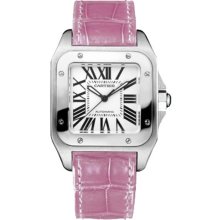 Cartier Women's Santos 100 White Dial Watch W20126X8