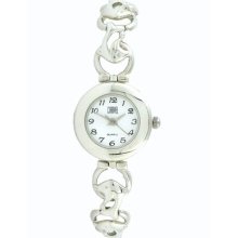 Carvel Ladies Steel-tone Dolphin Links Bracelet Watch